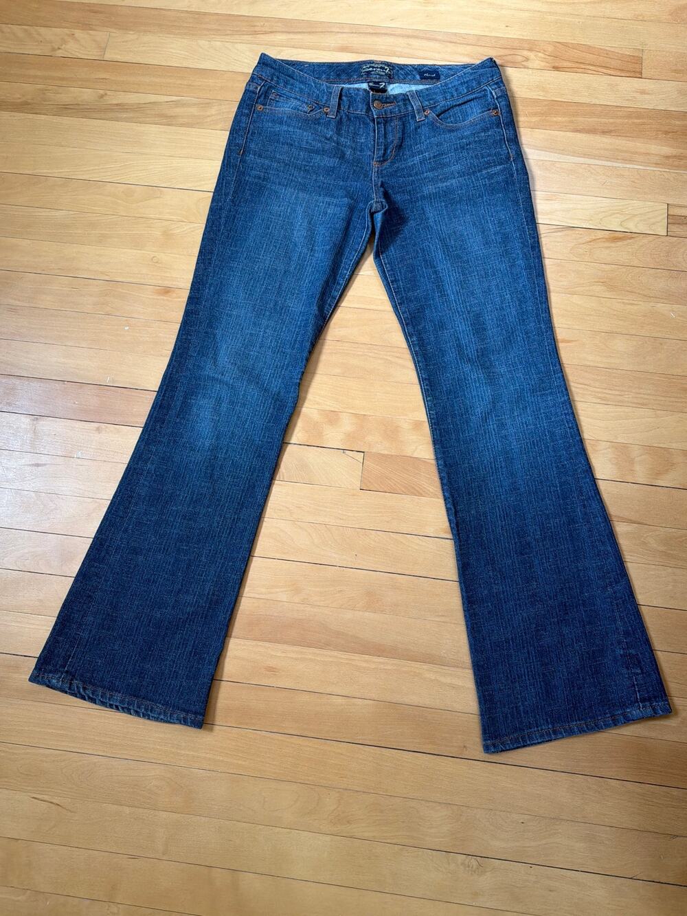 Seven Size 28 Dark Wash Orange Thread Low Rise Flare Jeans